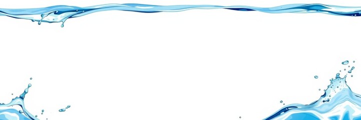 Obraz premium blue water splash with white frame suitable for text overlay, decoration, digital art