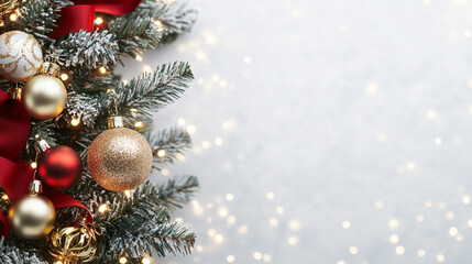 Fototapeta premium Festive Christmas Decor with Sparkling Ornaments