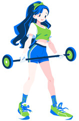 A girl was lifting weights