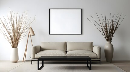 Frames mockup. Interior mockup with house background. Modern interior design. Best room decorating ideas