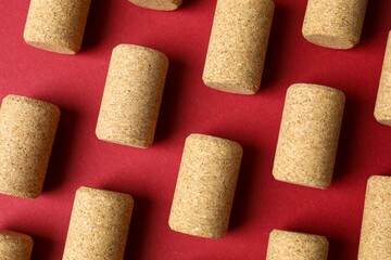Wine corks on color background 