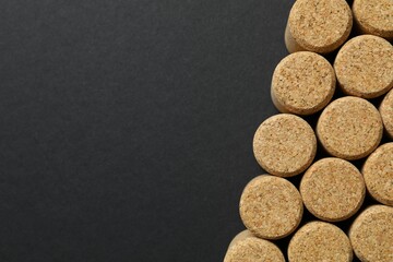 Wine corks on black background 