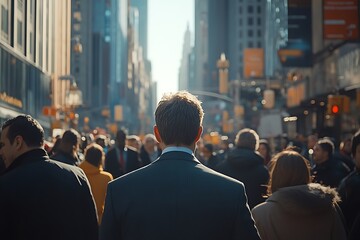 Obraz premium Anonymous Commuter in Diverse City Street Scene