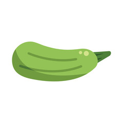 Simple illustration of a zucchini with a gradient showing its volume, isolated on a white background