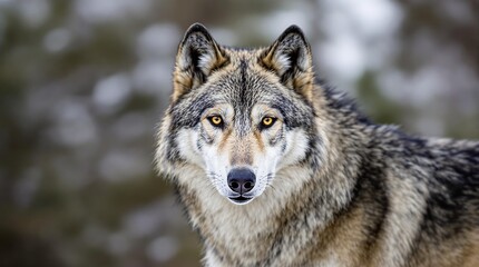 Close-Up Portrait of a Majestic Wolf in Natural Habitat. Generator AI