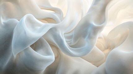 Obraz premium Abstract flowing fabric in soft, ethereal colors.