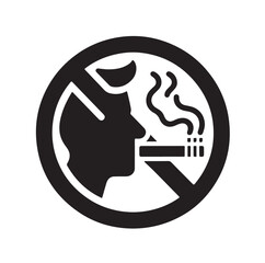 No Smoking icon silhouette vector illustration

