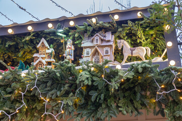 Festive decoration on the eve of the Christmas holidays. Christmas holidays and a good mood thanks...