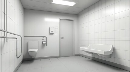 Accessible Public Restroom Design Clean Modern ADA Compliant Washroom