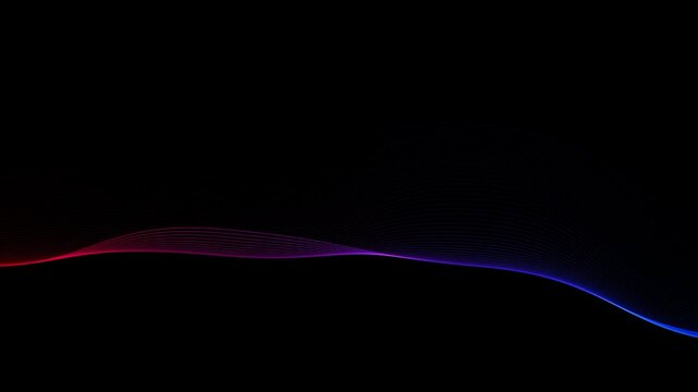 abstract background circular shape line gradient red blue on black footage animation