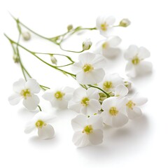 Obraz premium Gypsophila flowers isolated on a white background, close up