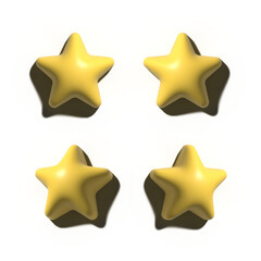 3D stereoscopic star illustration set.