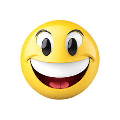 Fototapeta premium 3D Happy Emoji: Big Smile, Wide Eyes