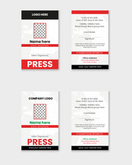 Press ID card design template