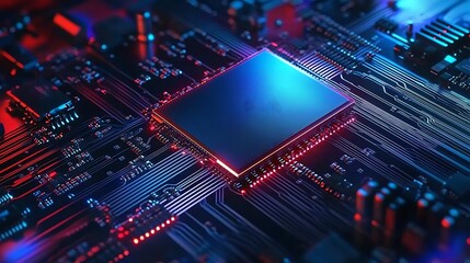 Obraz premium Computer Processors CPU concept. Motherboard digital chip