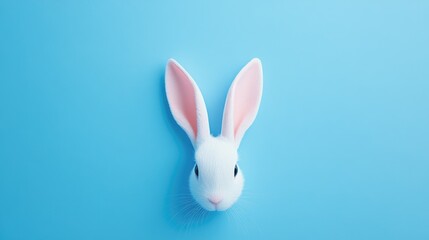 Playful bunny ears on a vibrant blue background, capturing the essence of Easter with a cheerful and whimsical touch.