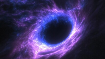 Majestic Cosmic Black Hole Swirling in Deep Space