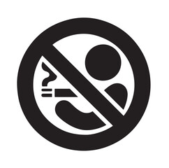 No Smoking icon silhouette vector illustration