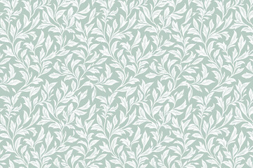 Toile pattern tapestry. Arts and crafts. Monochrome botanical pattern background. Created with Generative AI technology