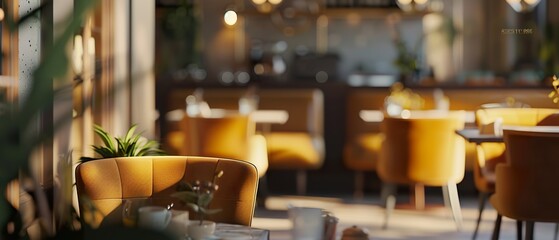 Elegant Abstract Blur of a Cafe: Warm and Inviting Ambiance