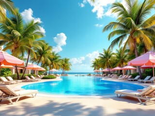 Fototapeta premium Experience breathtaking panoramic views on a tropical escape.