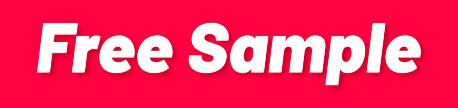Free Sample Stamp, Red Background with Free Sample Word Rubber Stamp Banner