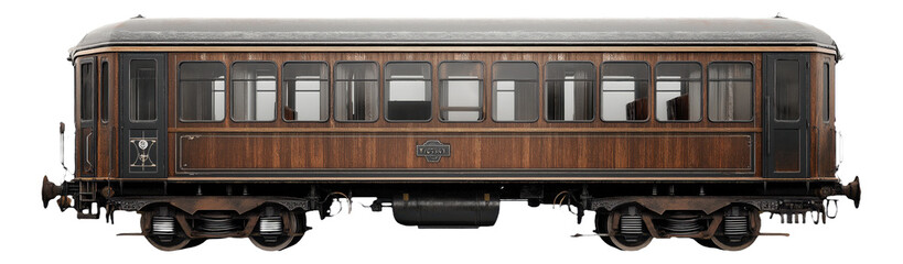 PNG Vintage train carriage with wood paneling and windows