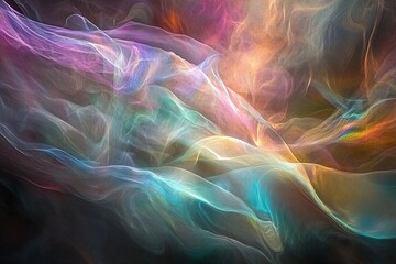 Soft pink,golden yellow and purple waves in abstract motion.