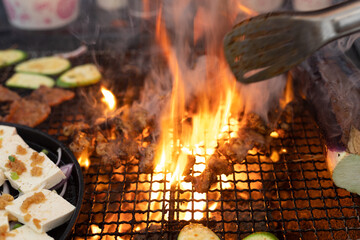 Barbecued crispy bones meat gourd gourd eggplant and tofu