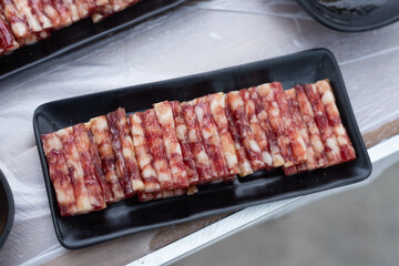 Cantonese sweet sausage on a plate