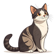 Fototapeta premium black cat cartoon, black cat vector, icon vector illustration, cat silhouette of a cat isolated on a white background, eps, png, svg, vector