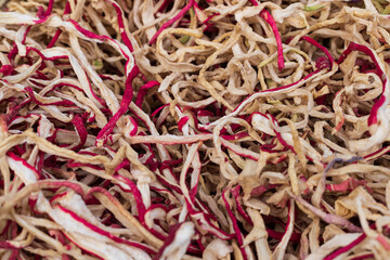 Pickled vegetables made of dried red radish shreds