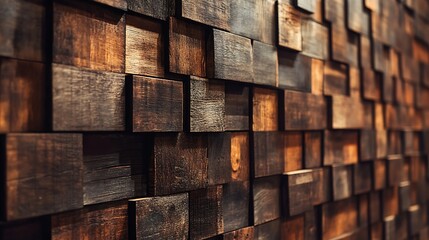 Rustic wooden wall texture. Dark brown and rich tones create a warm, inviting atmosphere.
