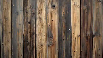 Fototapeta premium Rustic wooden planks, weathered and worn, showcasing a variety of tones and textures.