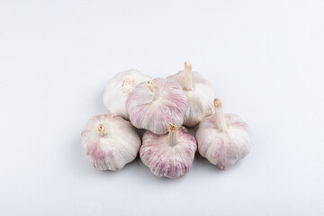Garlic on a white background