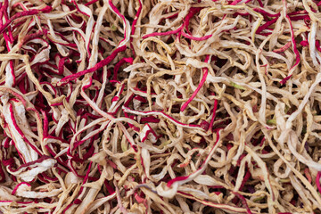 Pickled vegetables made of dried red radish shreds