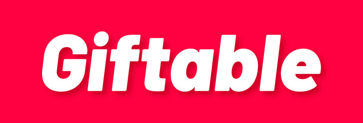 Giftable Stamp, Red Background with Giftable Word Rubber Stamp Banner