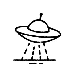 Minimalist Space Flying UFO Icon