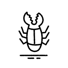 Beetle with Claws Outline Icon