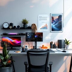 Engineer's workspace, seamlessly integrated with office.