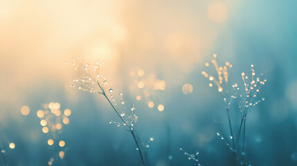 Nature background with a field of blooming flowers for graphic design or wallpaper.