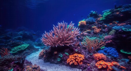 Fototapeta premium Vibrant coral reef ecosystem teeming with marine life
