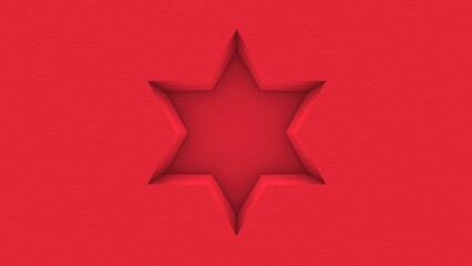 Obraz premium Red Recessed star on Textured Surface