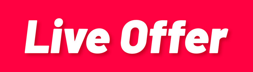 Obraz premium Live Offer Stamp, Red Background with Live Offer Word Rubber Stamp Banner