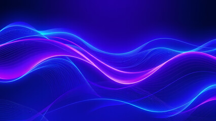 Fototapeta premium Abstract Blue Wave Background with Dynamic Lines and Futuristic Energy Flow