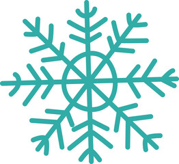 A blue snowflake with a white background