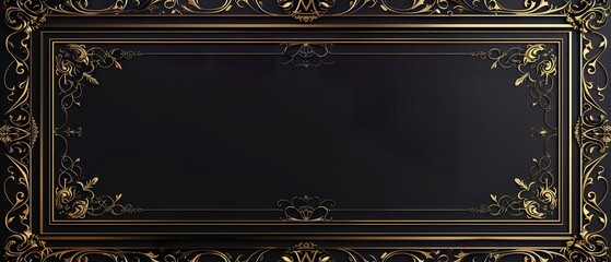 Obraz premium Elegant Gold Oriental Border for Refined Web Presentations