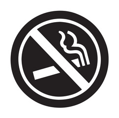 No Smoking prohibition icons, smoking addiction silhouette vector illustration