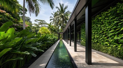 Sustainable agriculture innovations showcased in a lush garden environment tropical setting nature photography perspective