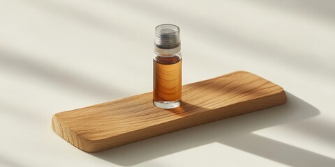 Portable alcohol spray displayed on wood against a white background. This close up of the portable alcohol spray highlights its design and functionality, making it ideal for on the go use.